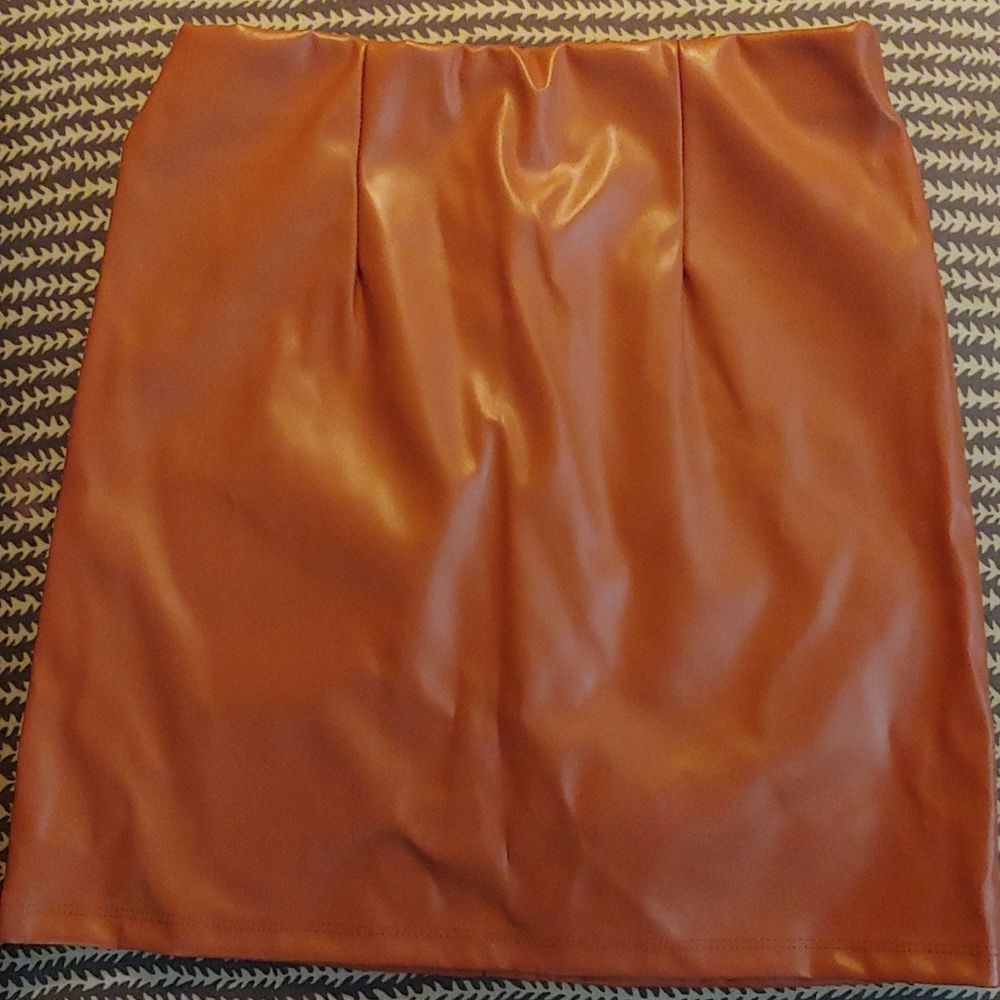 ASOS DESIGN Petite leather look mini skirt